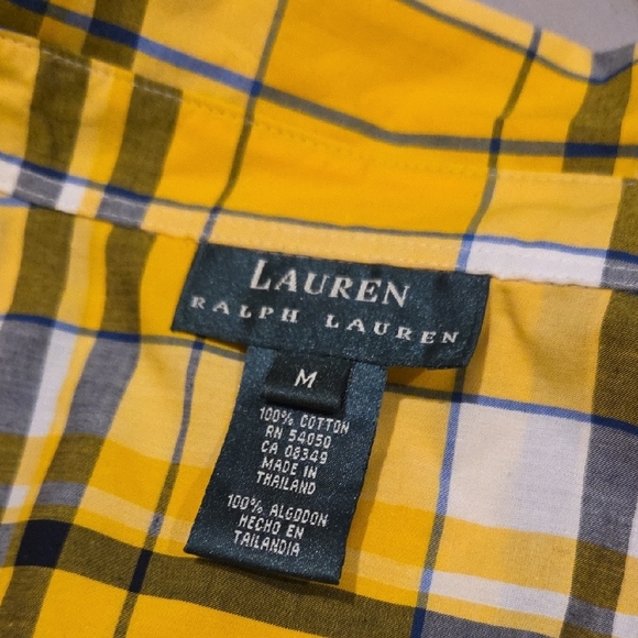 Ralph Lauren Yellow and Brown Plaid Shirt - Picture 5 of 7